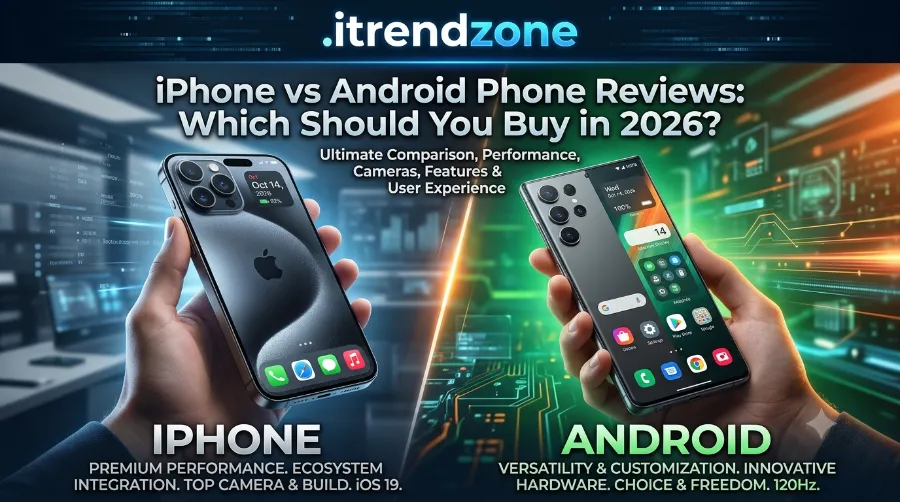 Confused about iPhone vs Android in 2026? We compare cameras, battery, AI, and price to help you pick the right phone today. Meta Key Phrase: best phone reviews 2026 iphone vs android