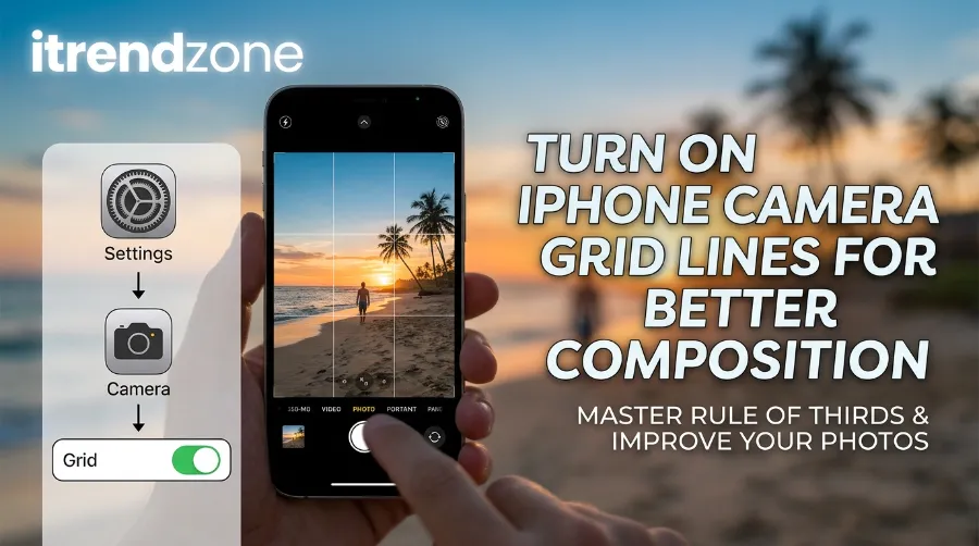 iPhone camera grid lines