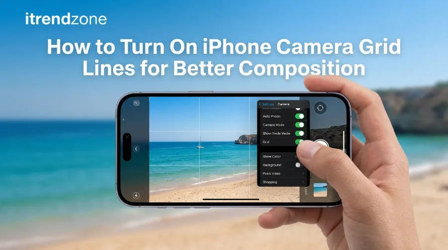 iPhone camera grid lines